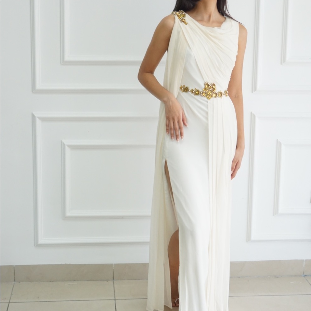 Marchesa Notte White “Greek Style” gown